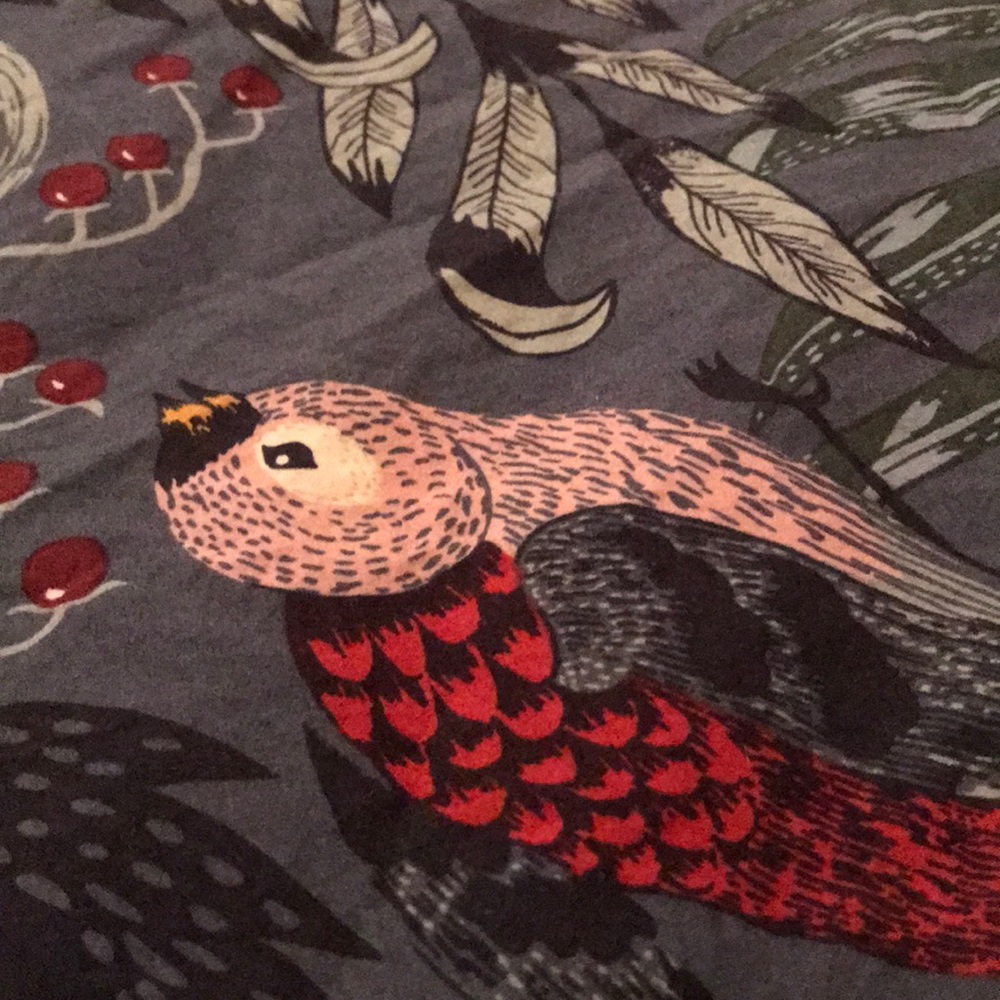 bird patterned shirt